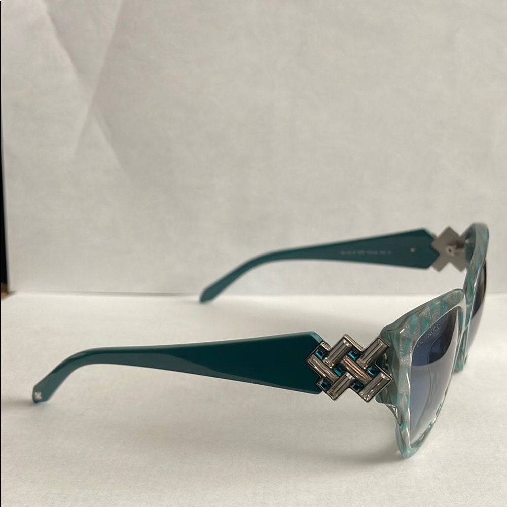 Swarovski Blue and Silver Cat-Eye Sunglasses - Picture 2 of 5